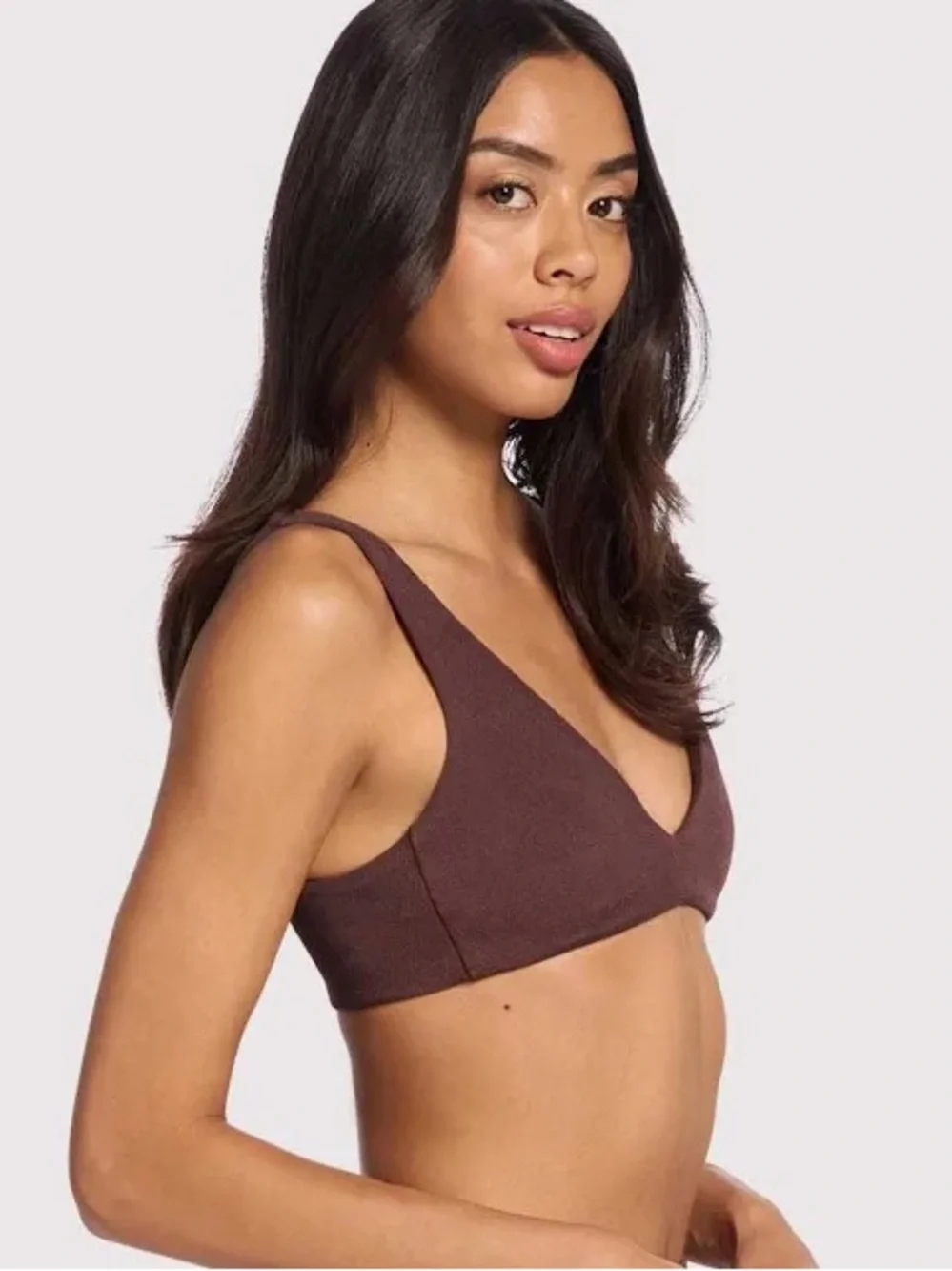 nuuds Brown V-Neck Bikini Set